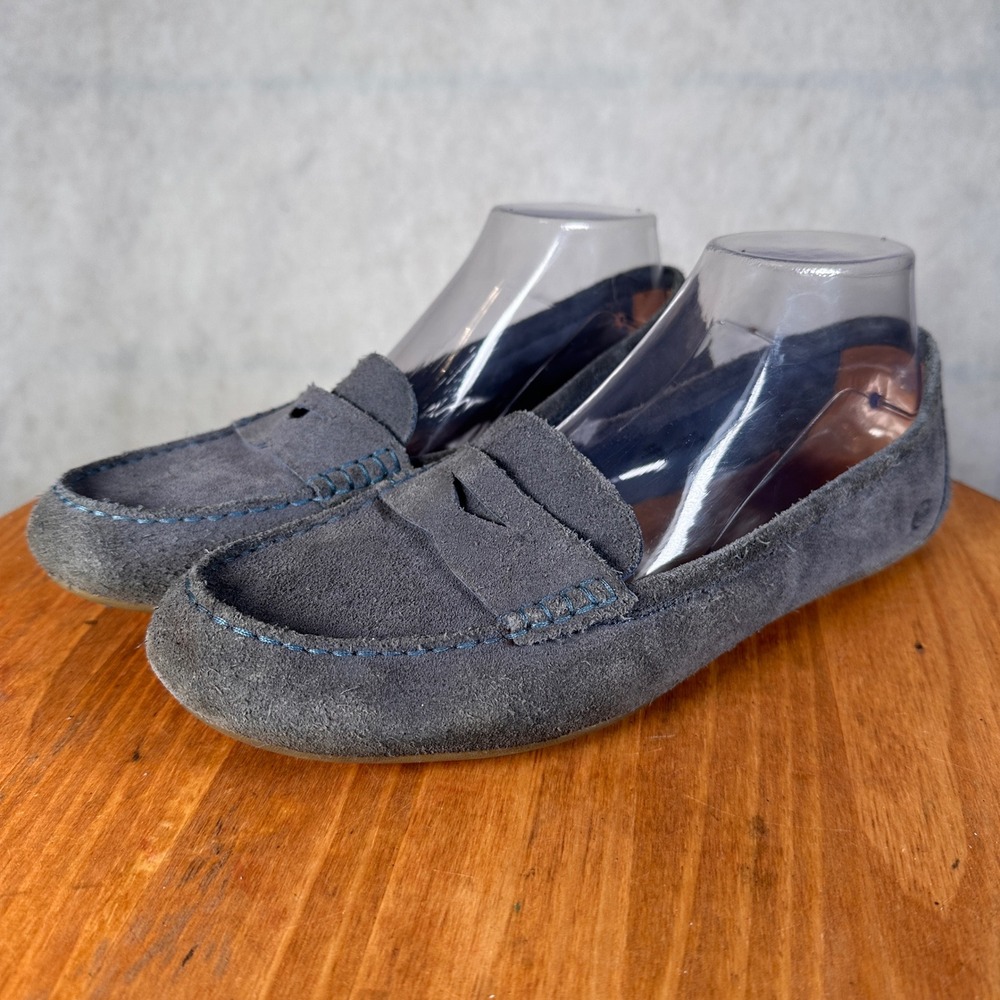 Born Sebra Penny Loafer Women 10 Blue Good Suede Driving Moccasin F16404